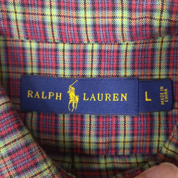 Ralph Lauren Shirt Mens Large Red Multicolor Plaid Button Down Long Sleeve - Picture 5 of 16